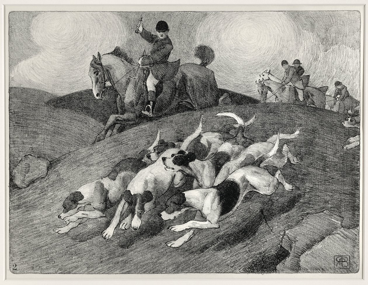 Avlanma sahnesi (lito) by Robert Polhill Bevan