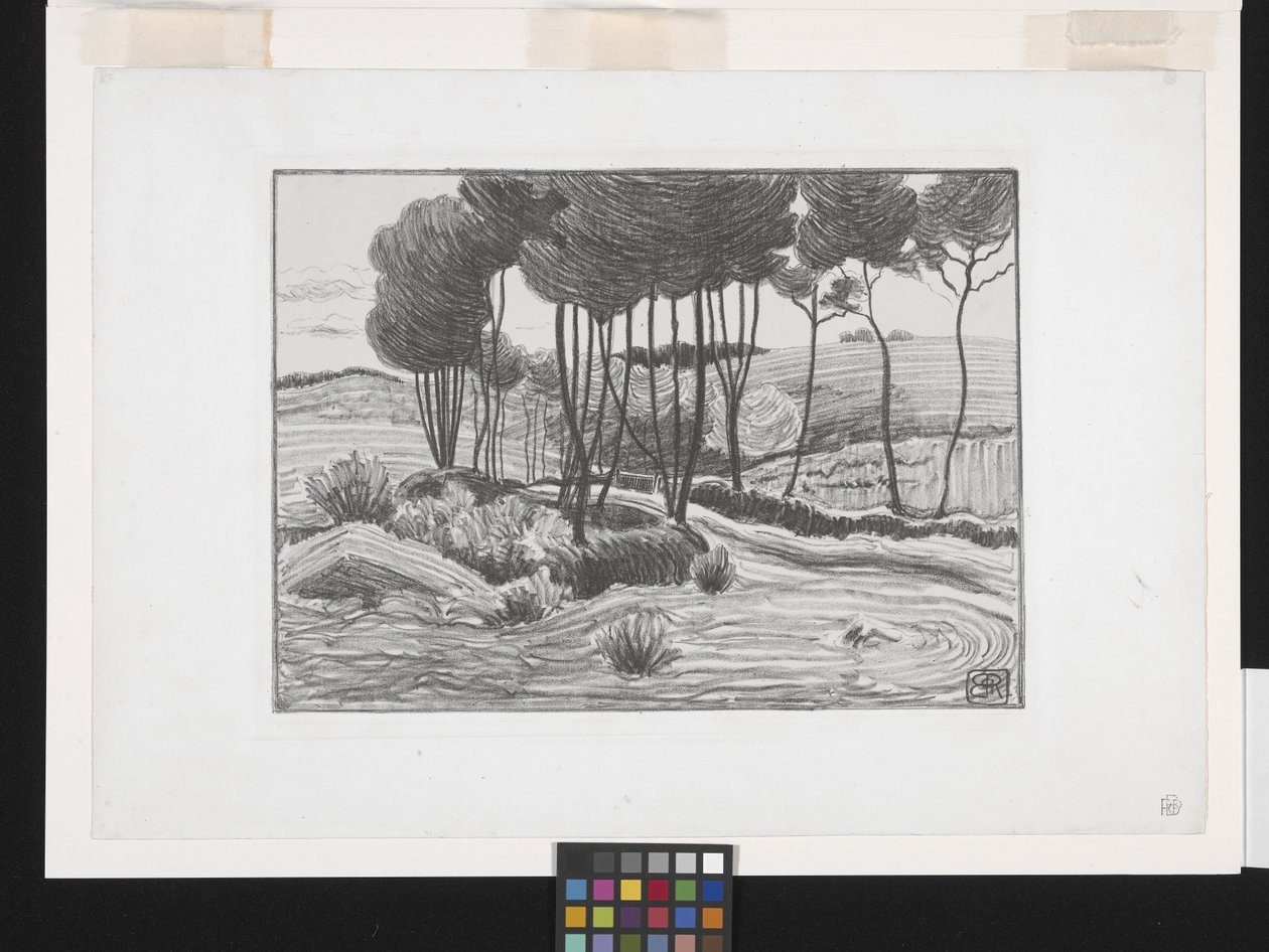 Kavaklar (litografi) by Robert Polhill Bevan