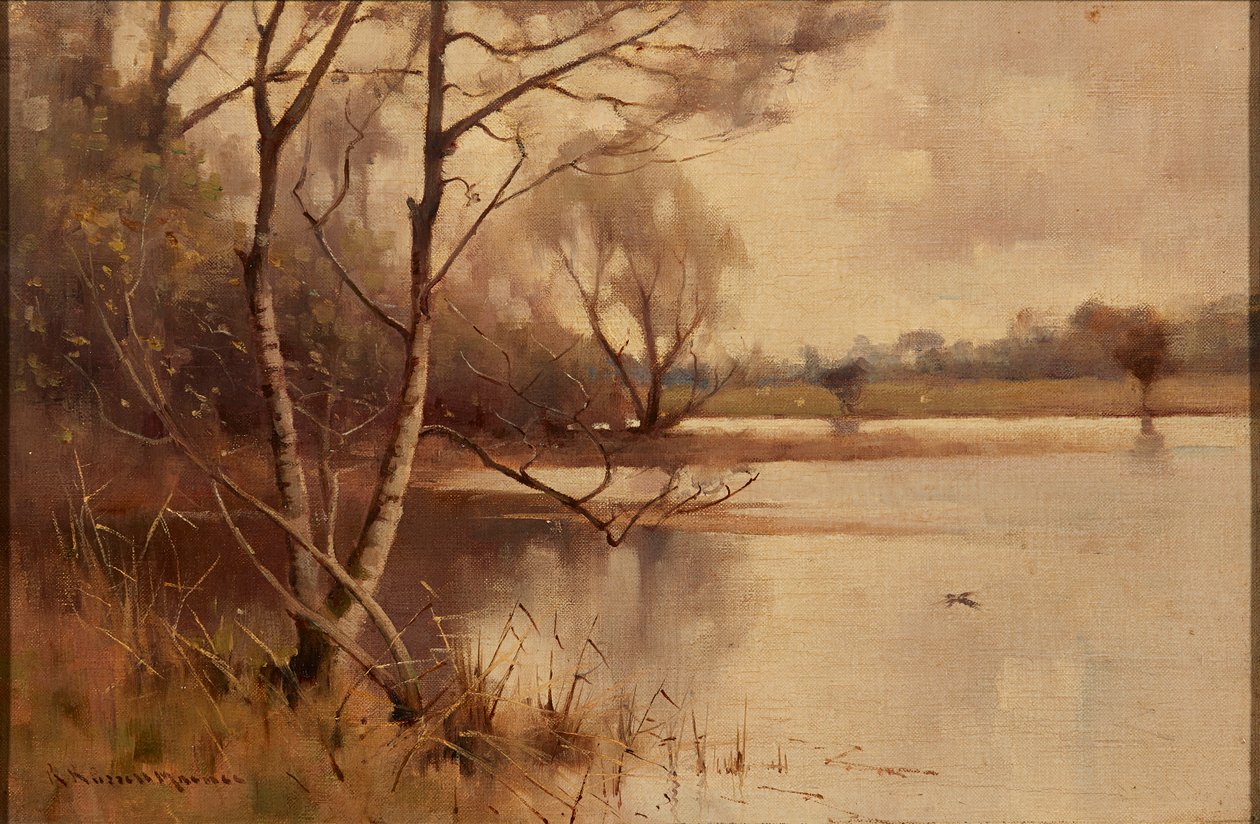 Göl Kenarında Gümüş Birch (tuval üzerine yağlı boya) by Robert Russell MacNee