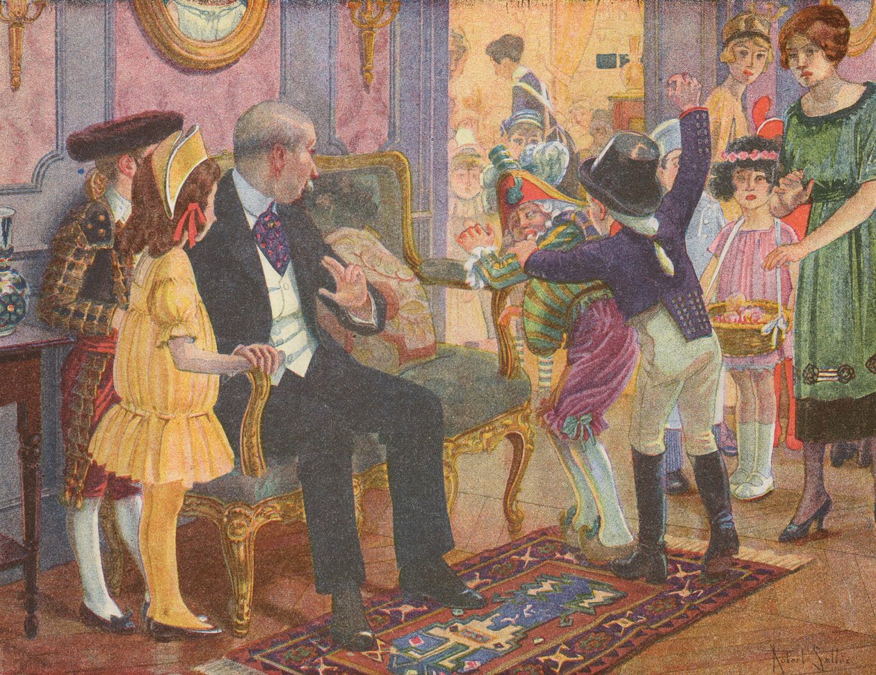 Bir çocuk partisi (renkli lito) by Robert Salles