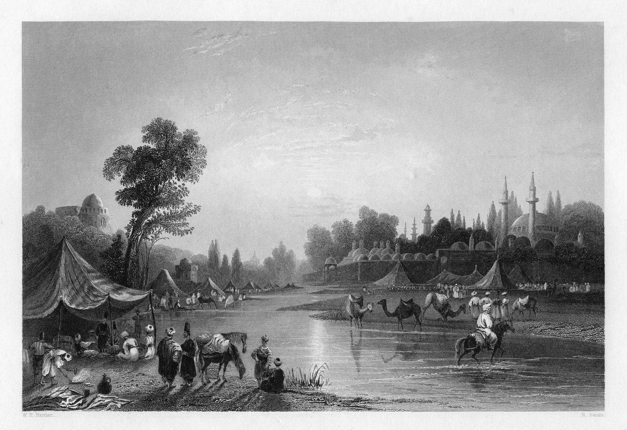 Barrada Nehri, antik Pharpar, Şam, Suriye, 1841. by Robert Sands