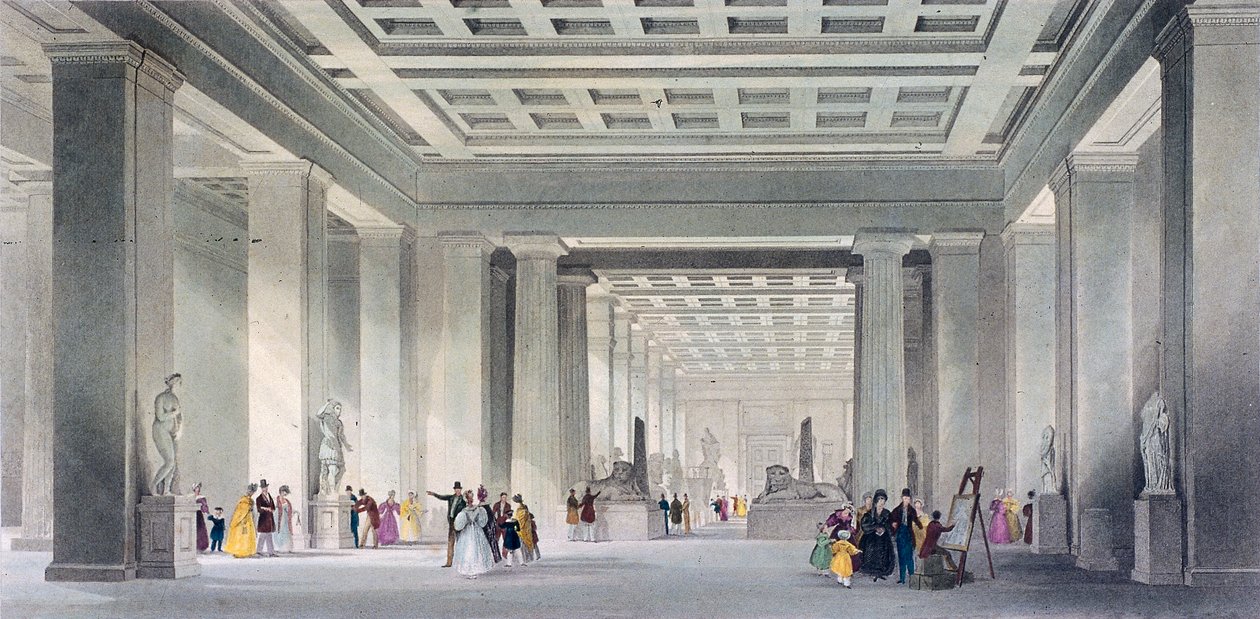 Grand Central ve Mısır Salonları, British Museum, Holborn, Londra, c1836. by Robert Sands
