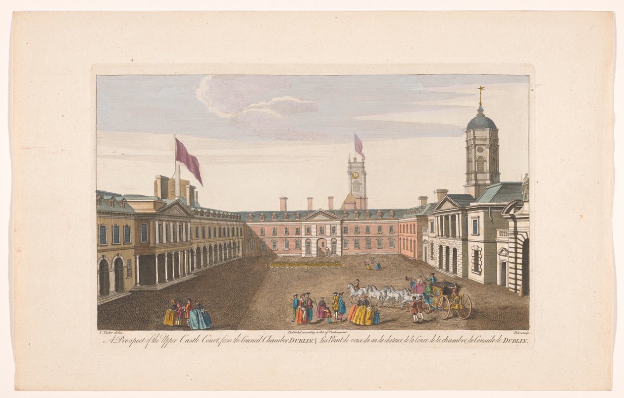 Gezicht op de Upper Castle Yard van Dublin Kalesi Dublin Konsey Odası
