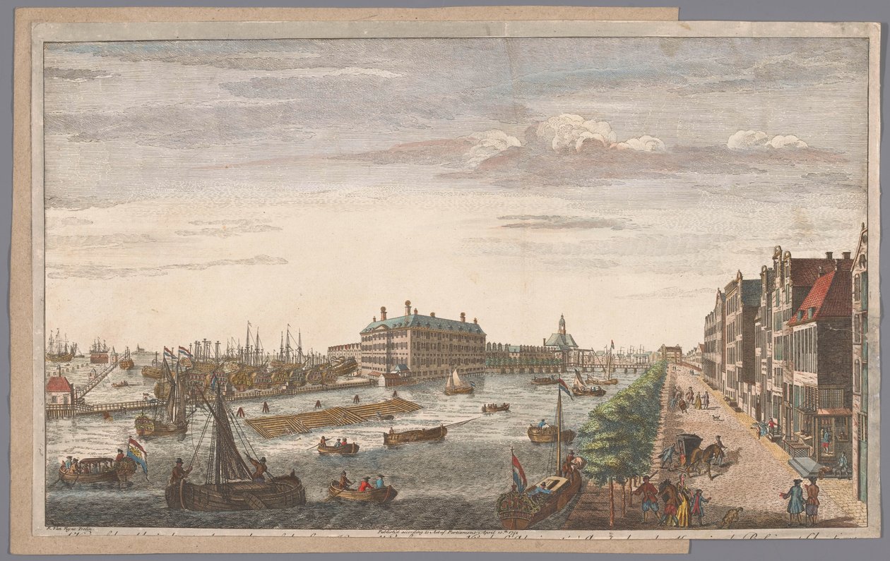 Gezicht op het Admiraliteitsmagazijn te Amsterdam Amsterdam