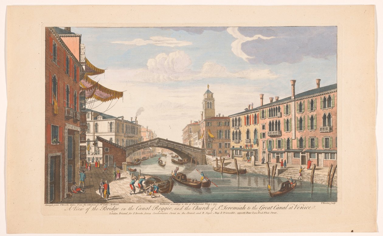 Canale di Cannaregio te Venetië üzerinde Gezicht op de Ponte delle Guglie Canal Reggio üzerindeki köprüden bir görünüm; ve Venedik