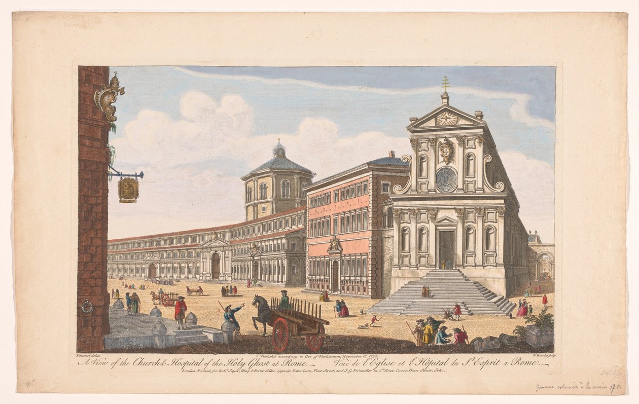 Gezicht op de kerk Santo Spirito, Sassia te Roma