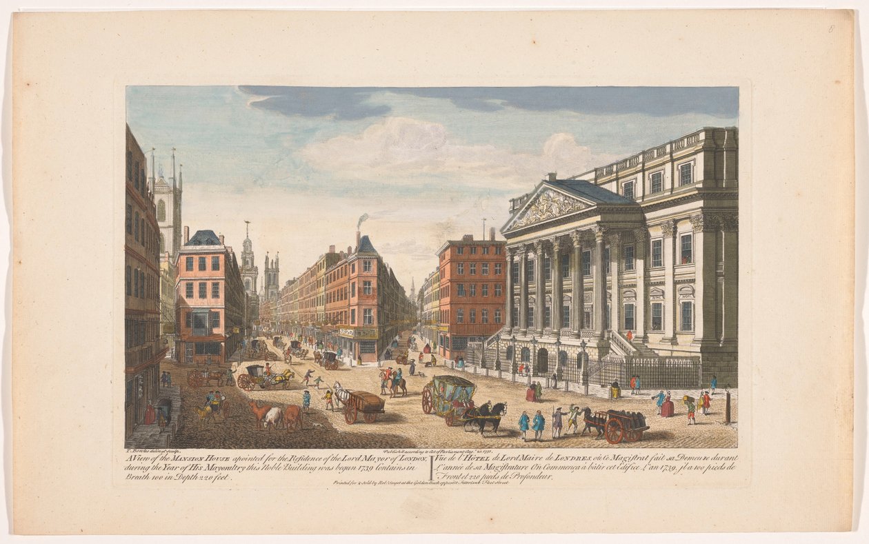 Londra'daki Mansion House'dan bir görünüm Mansion House'dan bir görünüm (...) (nesne üzerindeki başlık) Londra (seri başlığı) by Robert Sayer