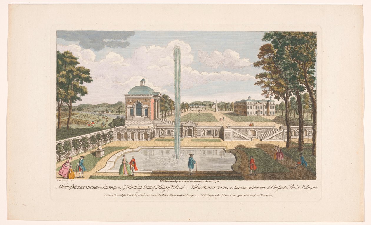 Schloss Moritzburg'un görünümü Saksonya'daki Moretsburg'dan bir görünüm Polonya kralının av koltuklarından biri (nesne üzerindeki başlık) Saksonya (seri başlığı) by Robert Sayer