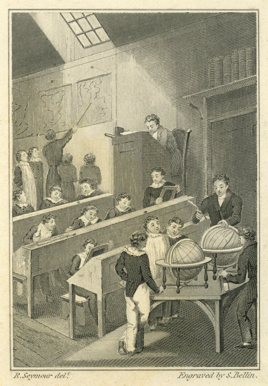 Nicholas Nickleby: Dotheboys Hall, Samuel Bellin (1799-1893) tarafından oyulmuş by Robert Seymour
