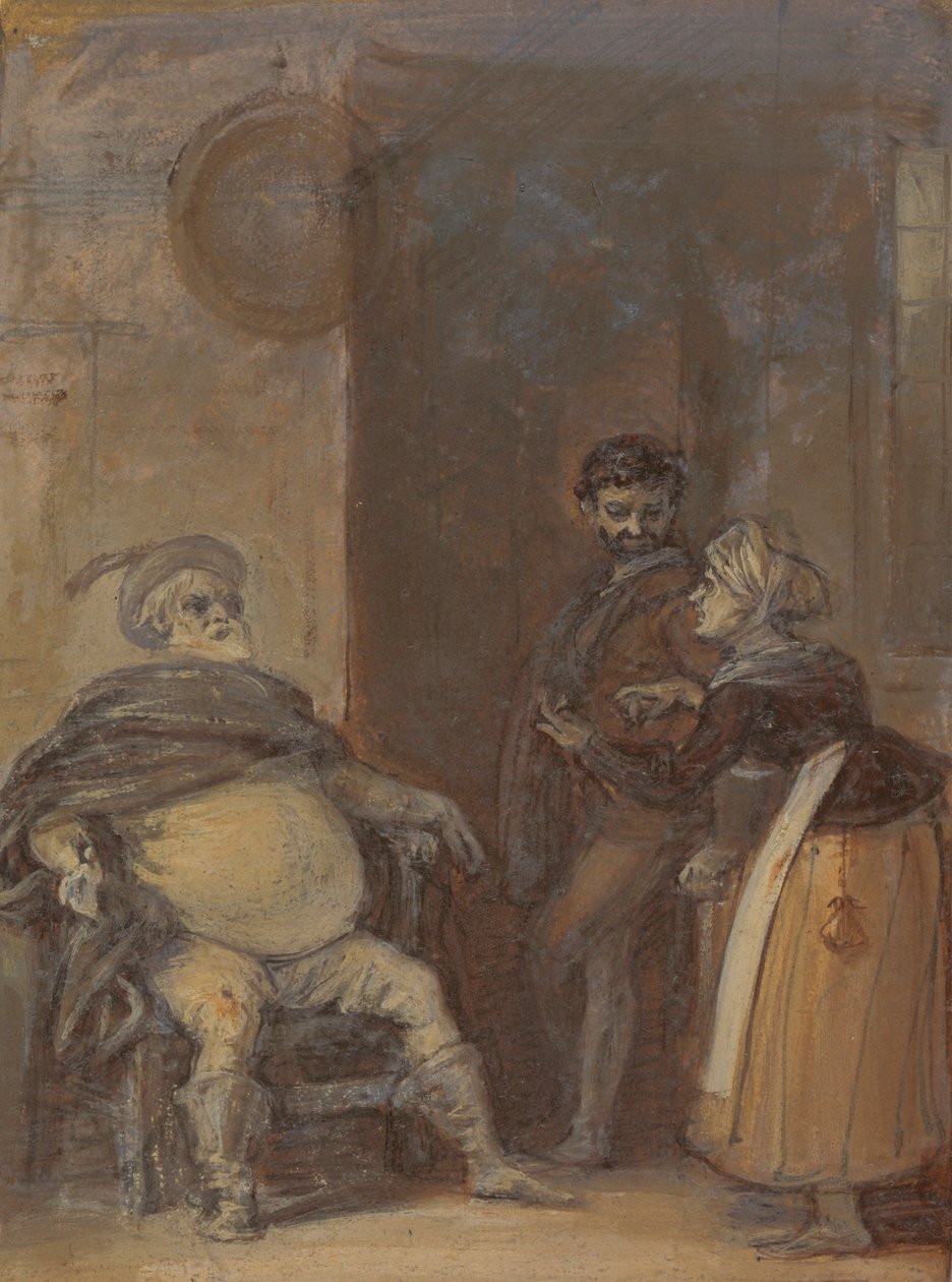 Falstaff, Mistress Quickly ve Bardolph ile by Robert Smirke