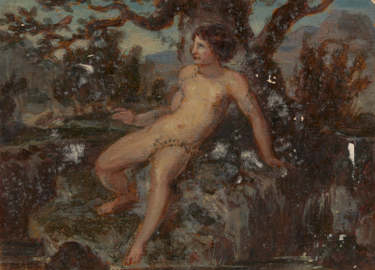 Ormanlık Bir Manzarada Çıplak Kadın Figür Çalışması by Robert Smirke