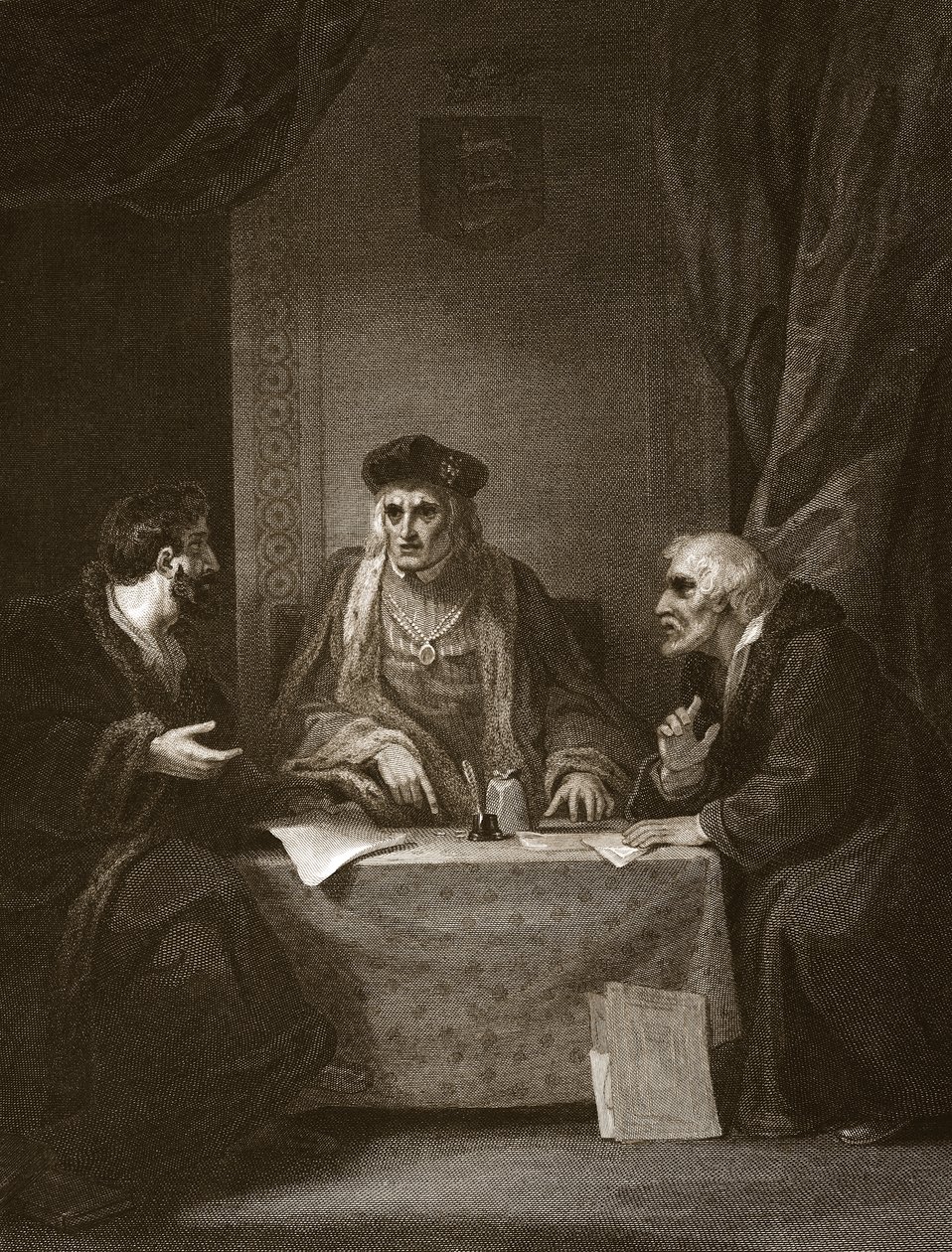 Henry VII, Empson und Dudley ile, Worthington tarafından oyulmuş, David Hume