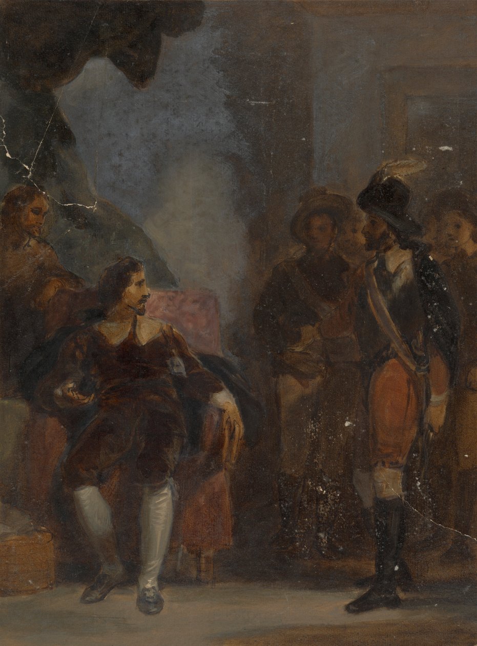 Ayakta Duran Bir Askerle Konuşurken Oturan Adam by Robert Smirke