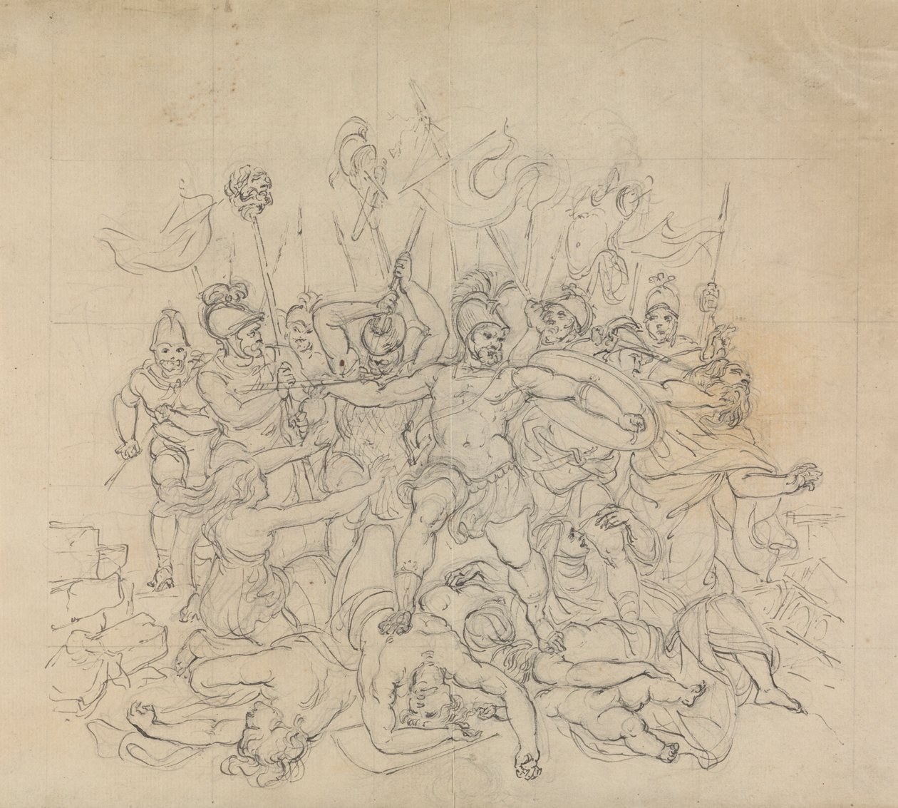 Shakespeare'in Oyunu Titus Andronicus'tan Bir Savaş Sahnesinin Taslağı by Robert Smirke