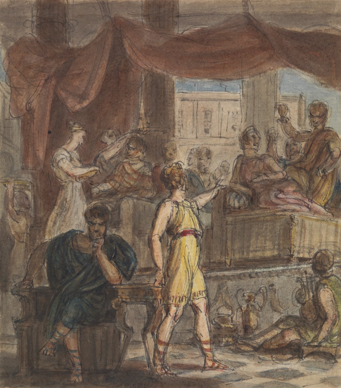 Bir Roma Ziyafet Sahnesinin İncelenmesi by Robert Smirke