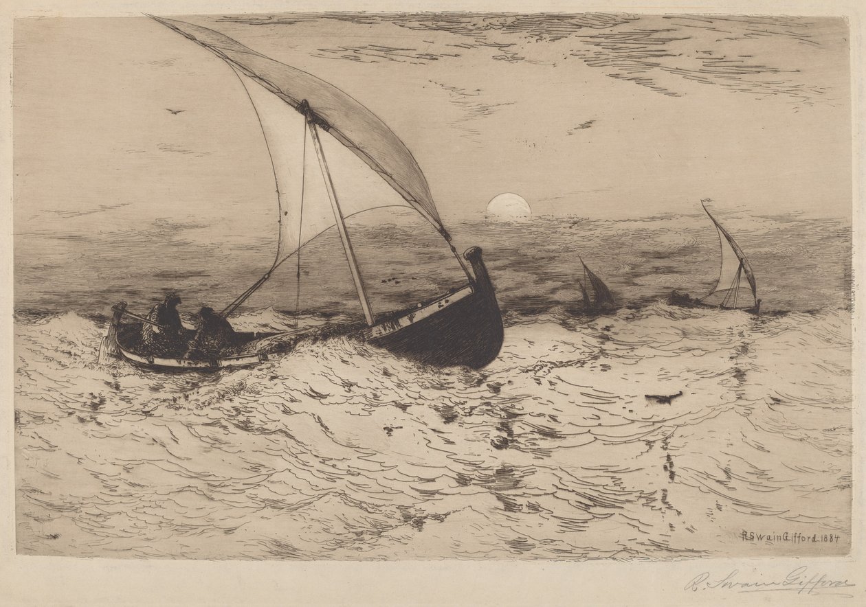 Eve Dönen Napoli Balıkçı Tekneleri by Robert Swain Gifford