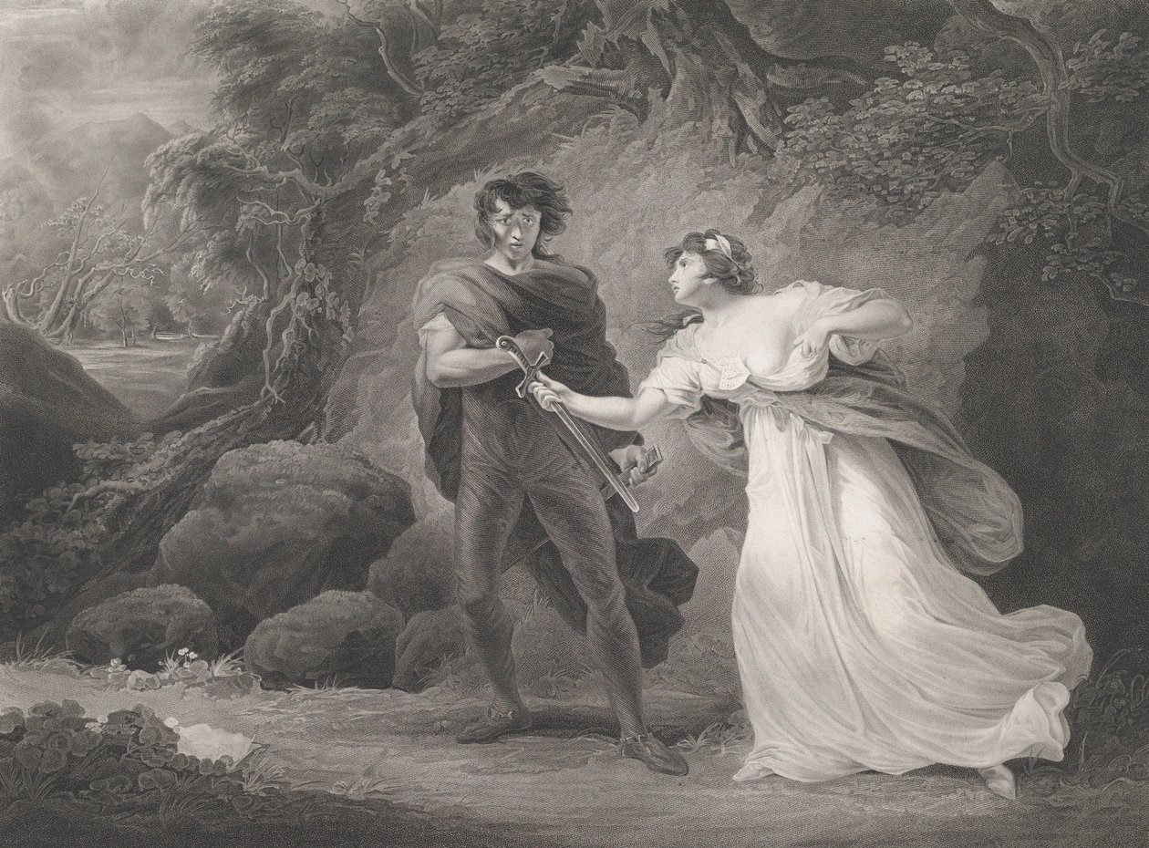 Pisanio ve Imogen Shakespeare, Cymbeline, Act 3, Scene 4..., ilk kez 1801