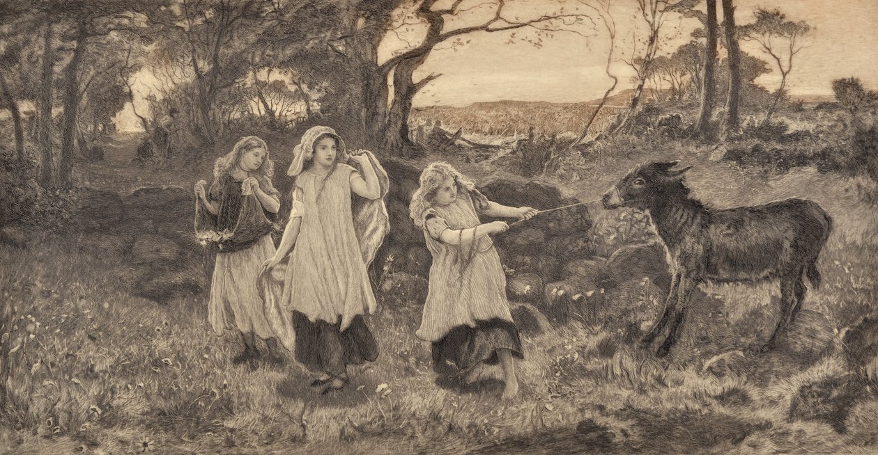 Üç Kız ve Bir Eşek by Robert Walker Macbeth