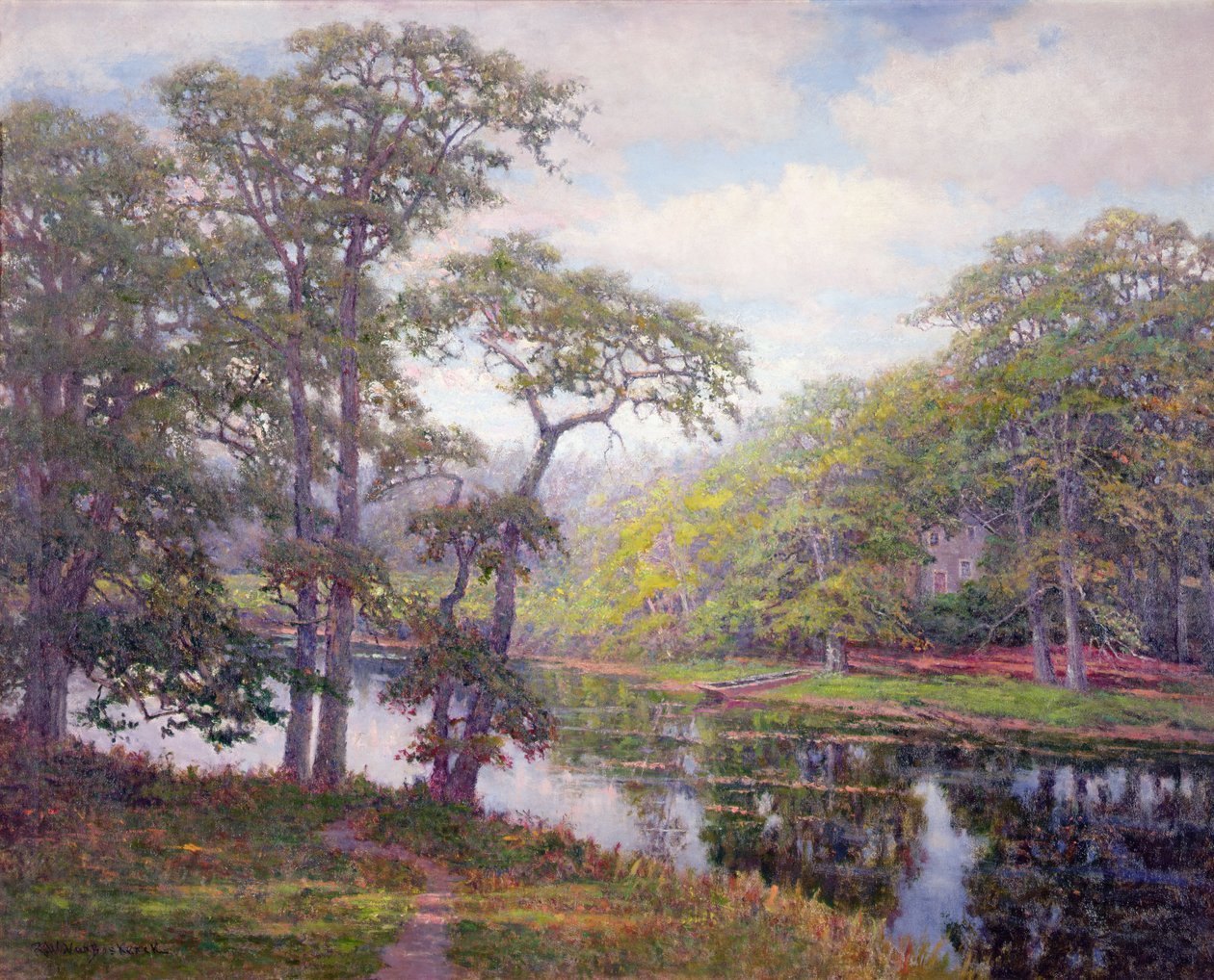 Peacedale, Rhode Island (tuval üzerine yağlı boya) by Robert Ward van Boskerck