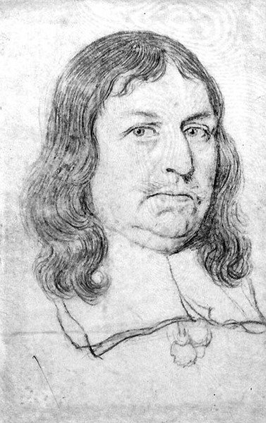 Erkek portresi, muhtemelen Oliver Cromwell (1599-1658) (parşömen üzerine kurşun kalem) by Robert White