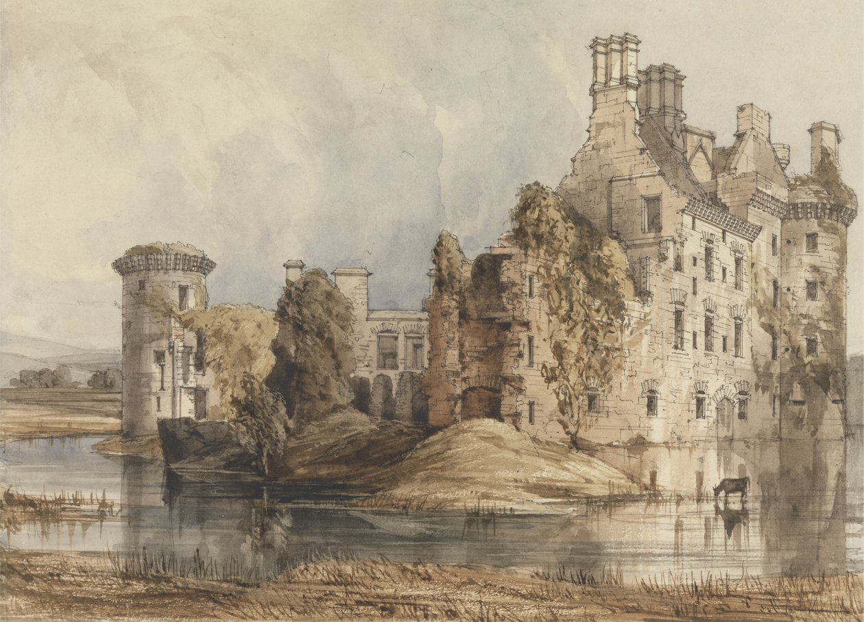 Caerlaverock Kalesi (Genel Görünüm) by Robert William Billings