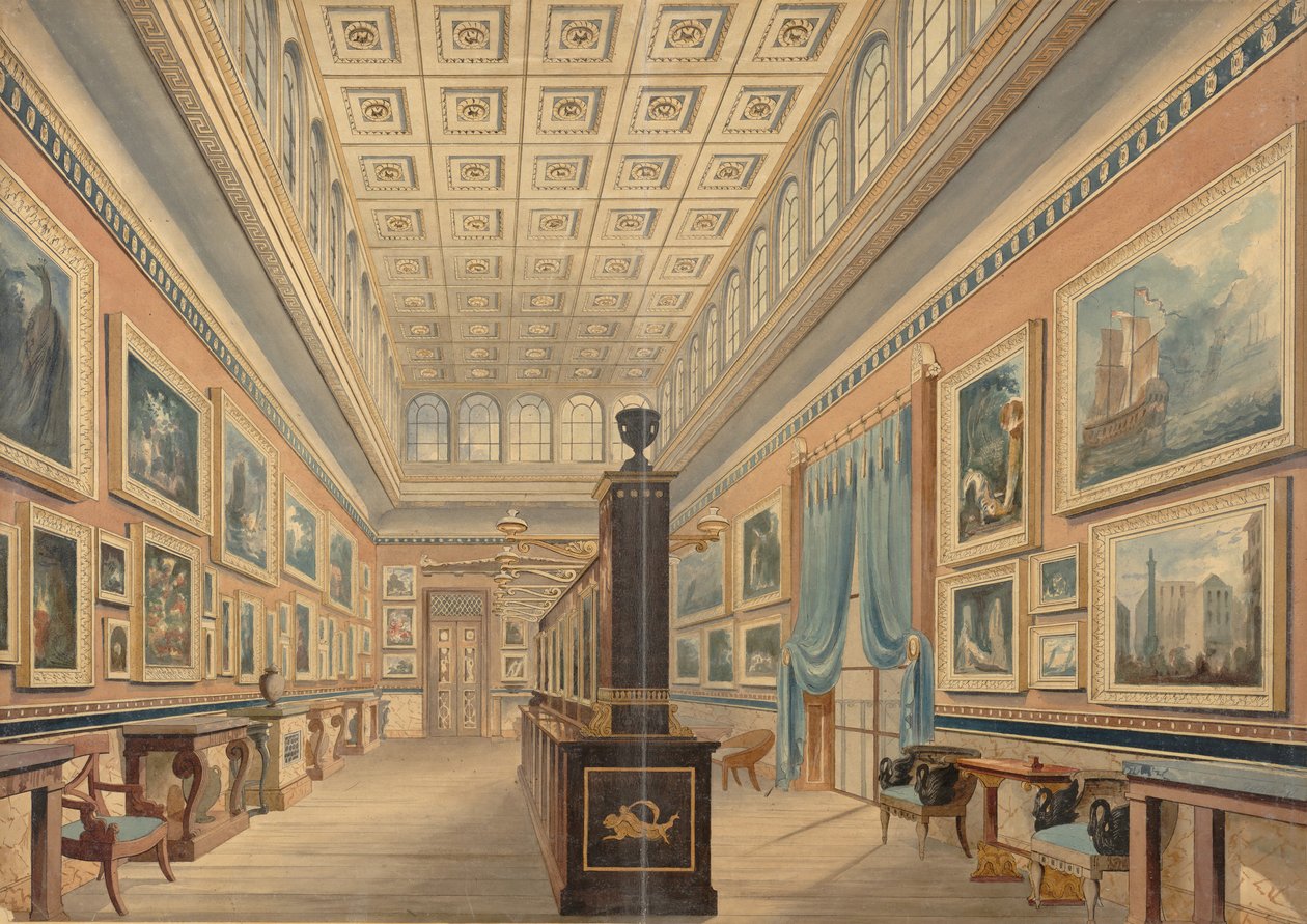 Flaman Resim Galerisi, Thomas Hope Malikanesi, Düşes Sokağı, Portland Place, 1830-51. by Robert William Billings