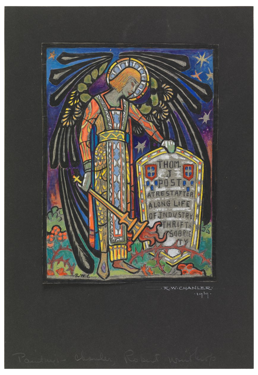 Thomas J. Post'a Vitray Anıt Pencere Tasarımı by Robert Winthrop Chanler