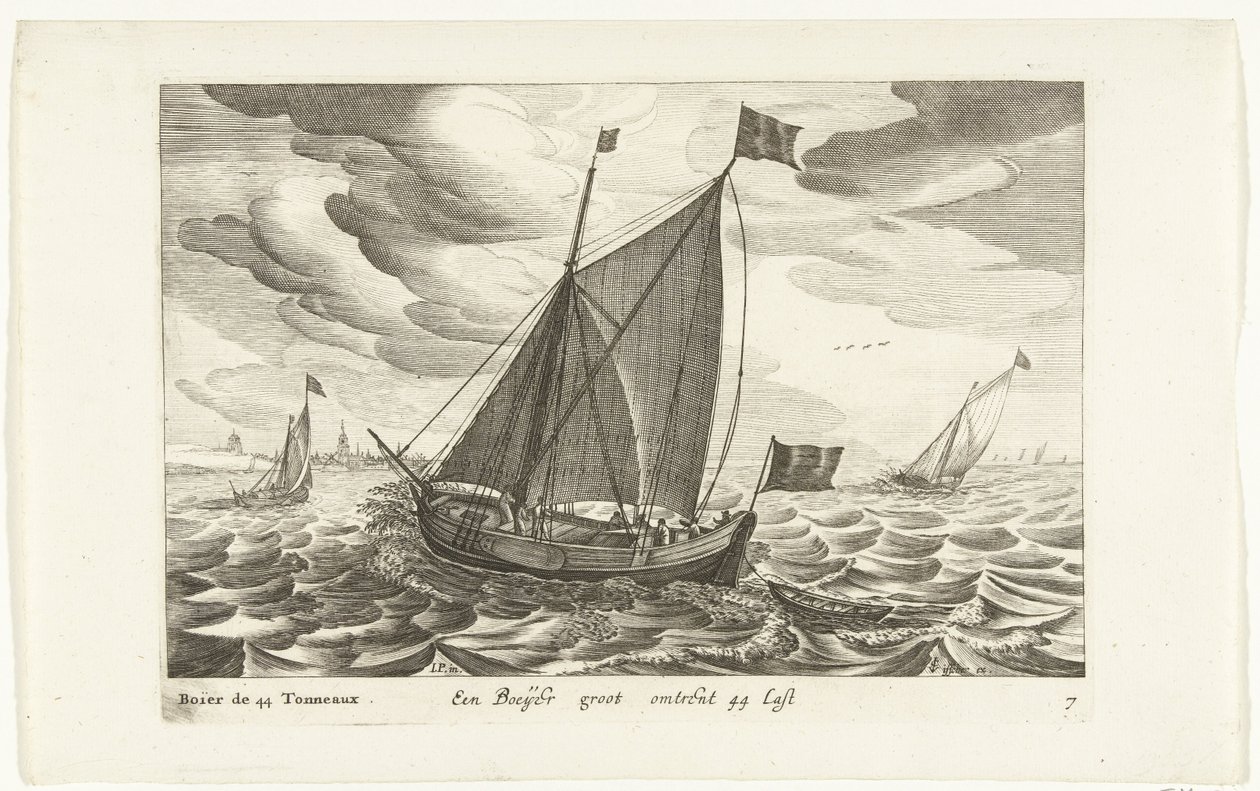 Boeier Een Boeijer groot omtrent 44 Last / Boïer de 44 Tonneaux (nesnedeki başlık) Hollandse scheepstypen, 1627 (dizi adı) Farklı Naviresler Les Provinces Unies / Icons