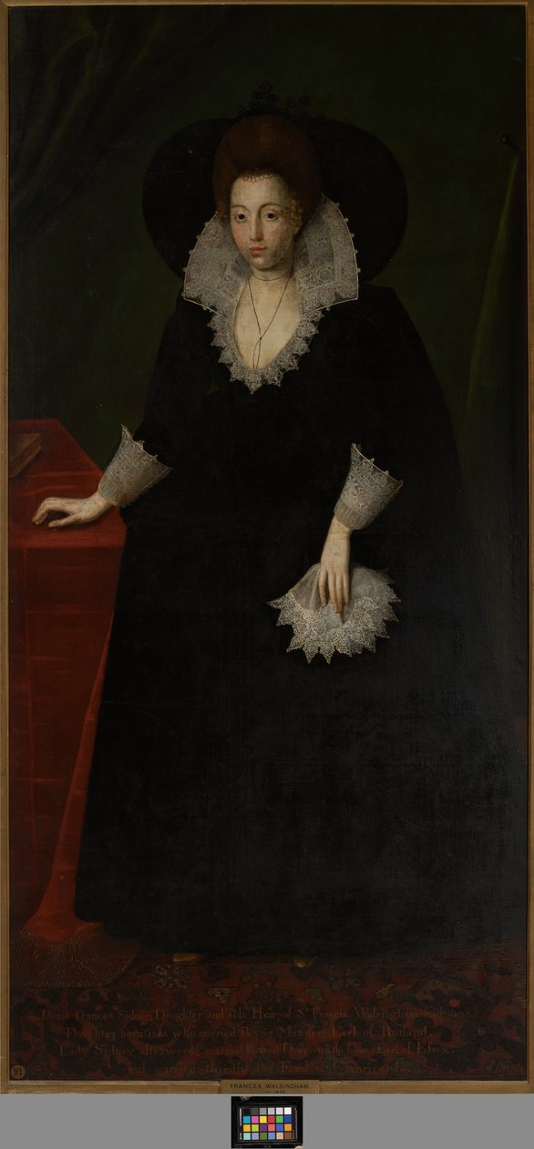 Frances Walsingham, Sir Philip Sidney'in karısı, c.1570-1632 (tuval üzerine yağlı boya) by Robert the Elder (attr. to) Peake
