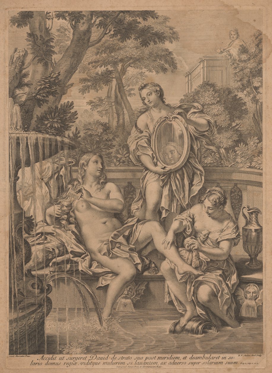 David ve Bathsheba by Robert van Audenaerd, after Carlo Maratta