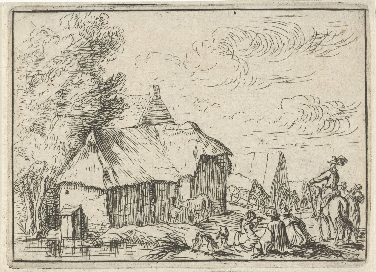 Bir köyün yakınında kamp kurma Kampların olduğu manzaralar (dizi başlığı) by Robert van den Hoecke