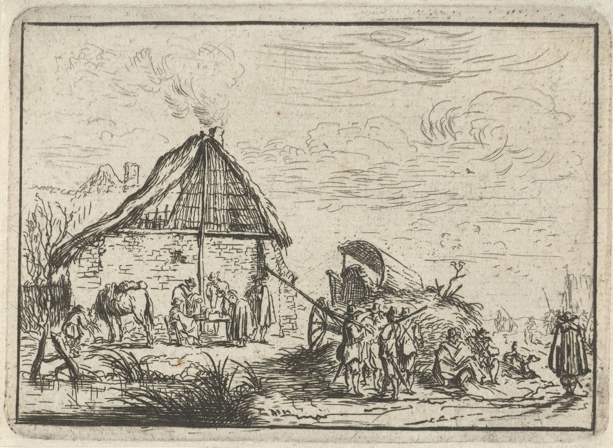Askerler samanlıkta Kampların olduğu manzaralar (dizi başlığı) by Robert van den Hoecke