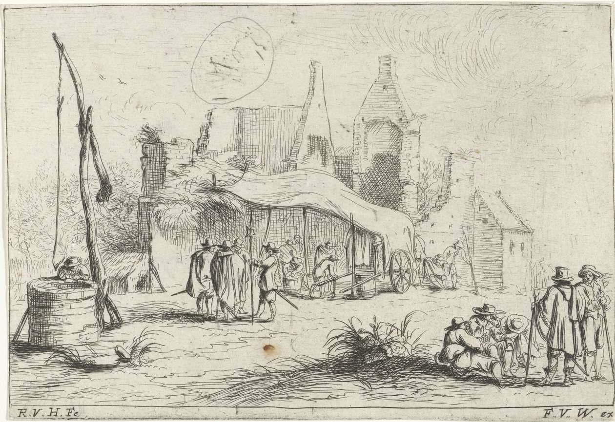 Peki ve bir harabede bir çadır Farklı kamplar (dizi başlığı) by Robert van den Hoecke
