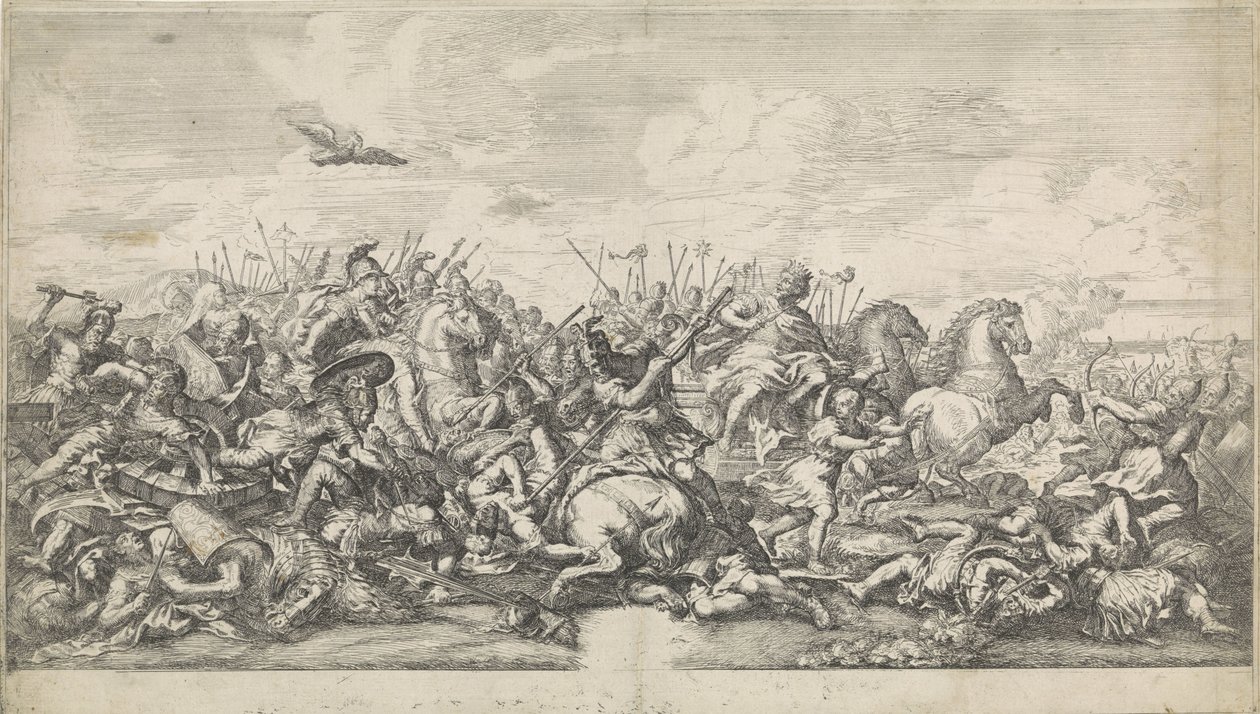 Büyük İskender ile Darius III arasındaki savaş by Robertus de Mol