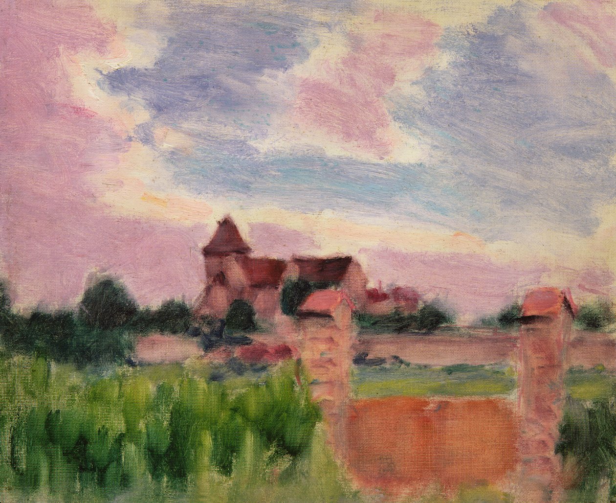 Kilise ile Manzara by Roderic O Conor