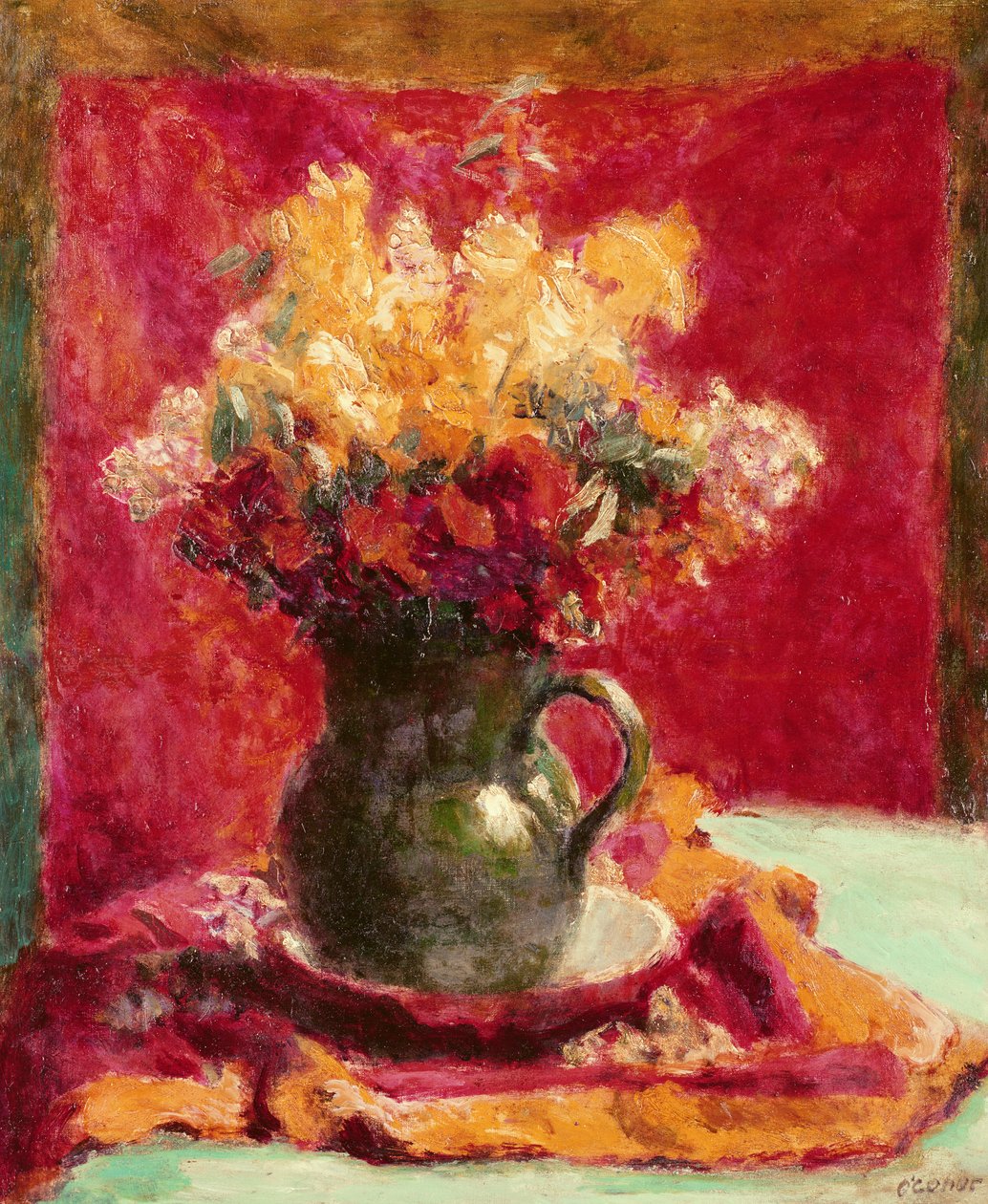 Çiçekli Yeşil Sürahi by Roderic OConor