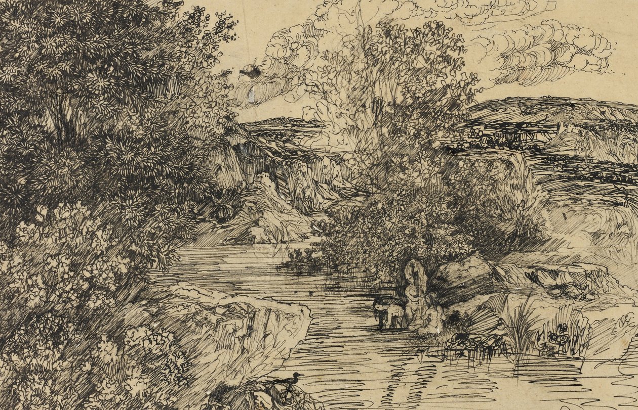 Bir Derede Yıkananlar by Rodolphe Bresdin