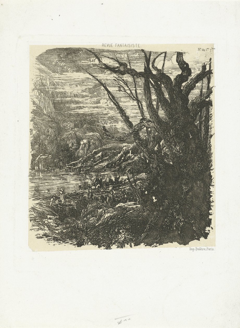 Göl ile dağ manzarası Le lac dans les montagnes by Rodolphe Bresdin