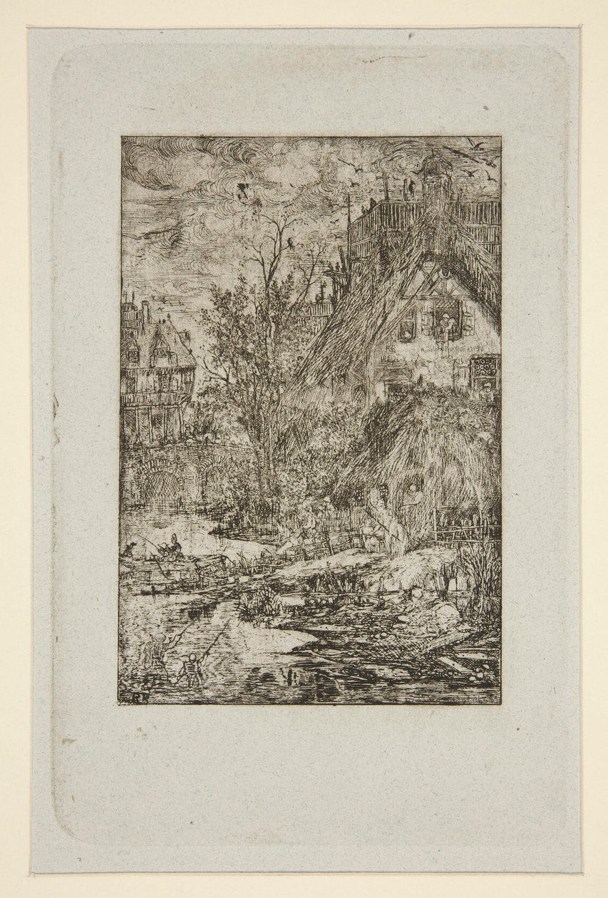 Antre de Village (Sazdan Kulübeler) by Rodolphe Bresdin