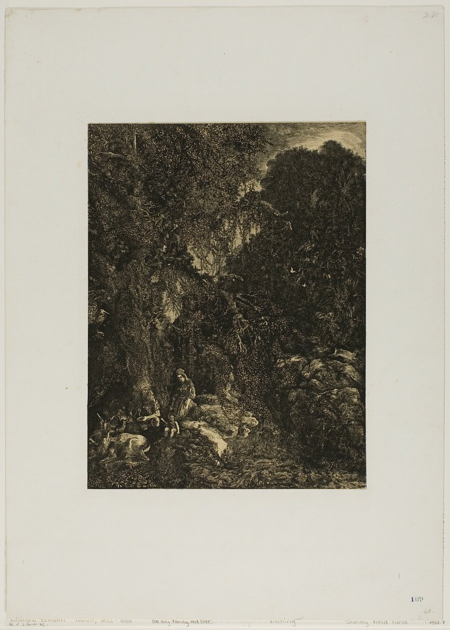 Geyik ile kutsal aile by Rodolphe Bresdin