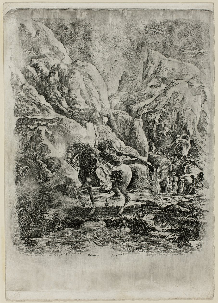 Dağlarda Doğulu Binici by Rodolphe Bresdin