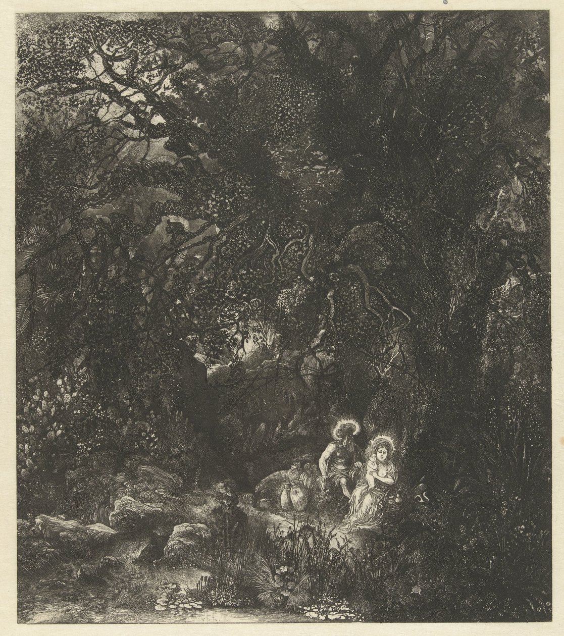 Mısır'a Uçuşta Dinlenme by Rodolphe Bresdin