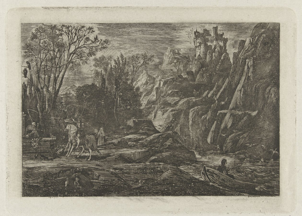 Het arazide mahvoldu Şövalye ve Ölüm Eski Bir Efsane by Rodolphe Bresdin