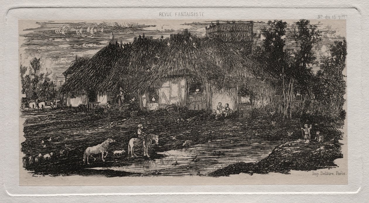 Çiftlik-Yard, 1861. by Rodolphe Bresdin
