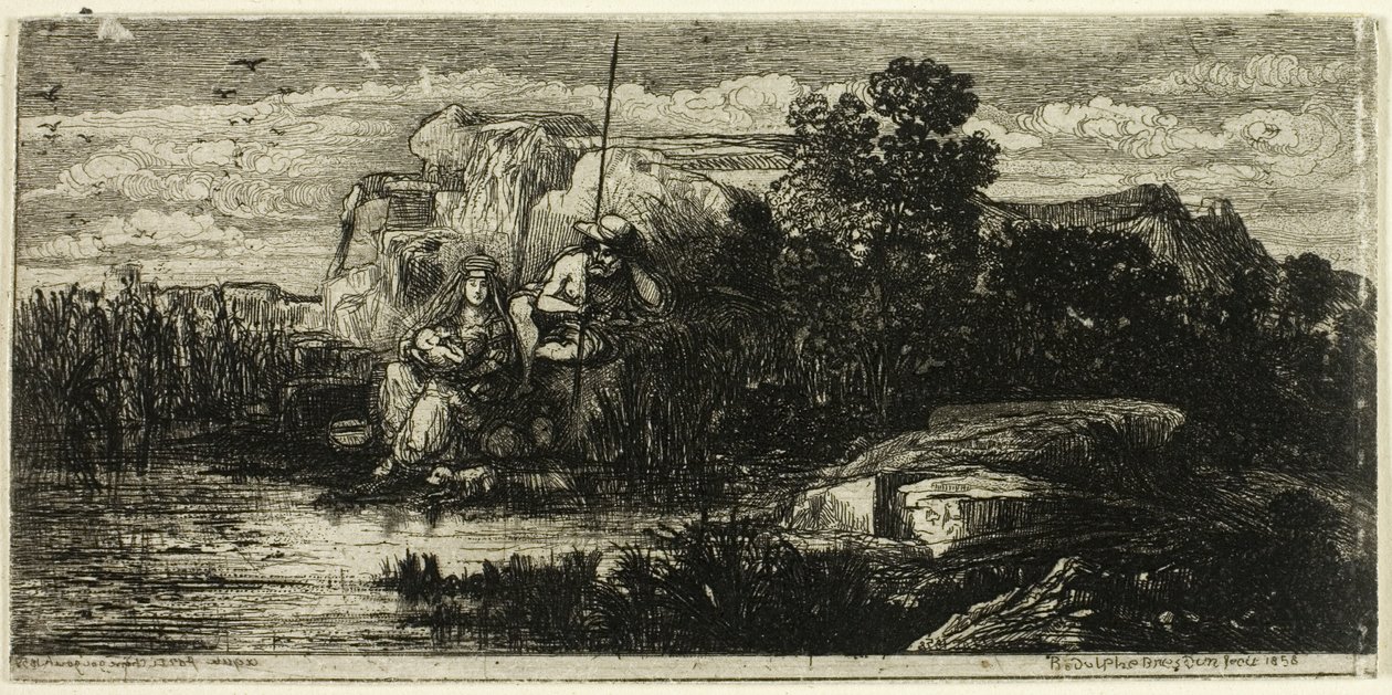 Kutuplu Kutsal Aile by Rodolphe Bresdin