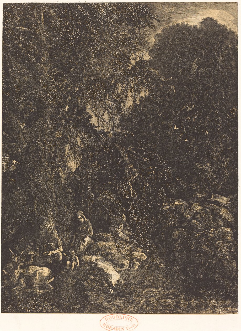 Do ile Kutsal Aile by Rodolphe Bresdin