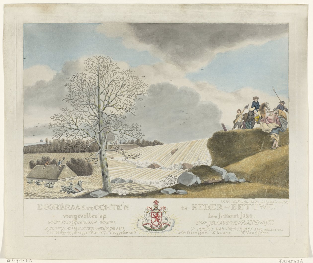 Ochten'de Atılım, 1784 Neder-Betuwe'de Ochten'de Atılım; 1 Aralık'ta meydana geldi: Mart 1784 (nesnedeki başlık) by Roeland van Eynden