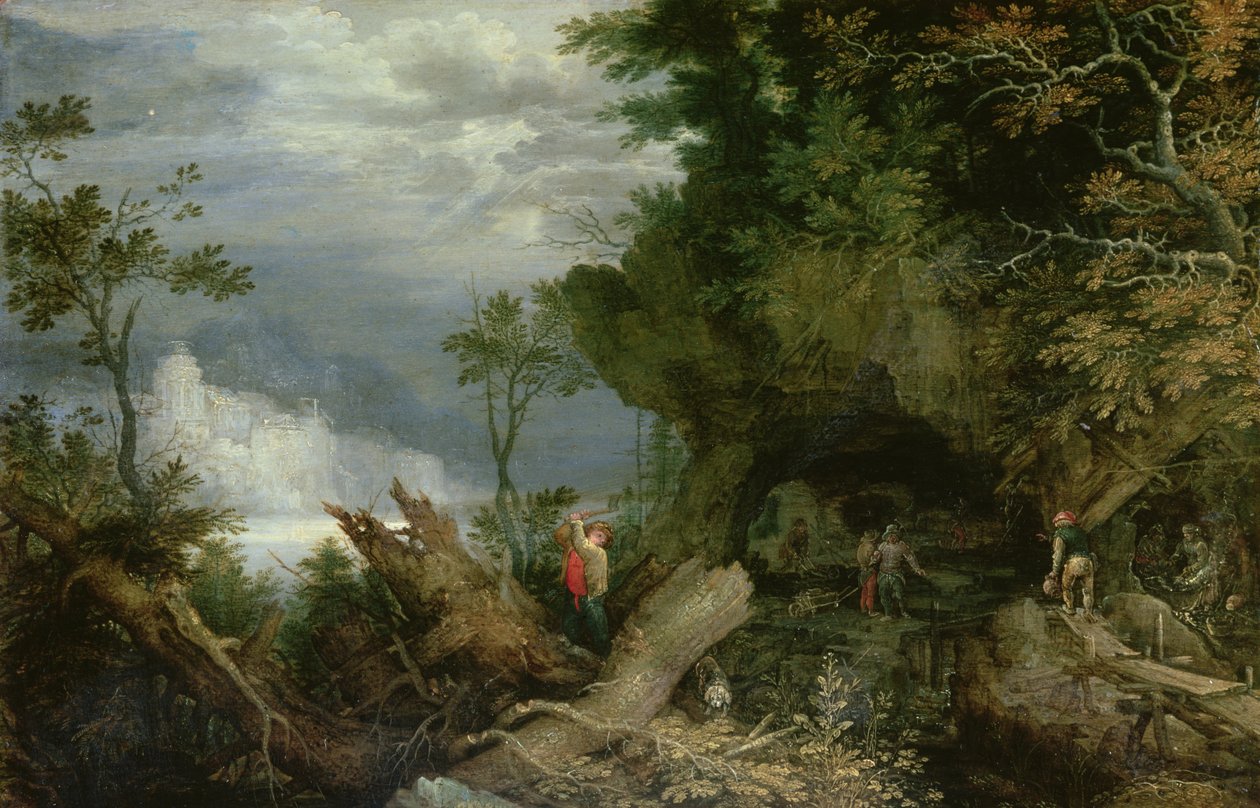 Madene Girişi Olan Kayalık Bir Manzara by Roelandt Jacobsz. Savery