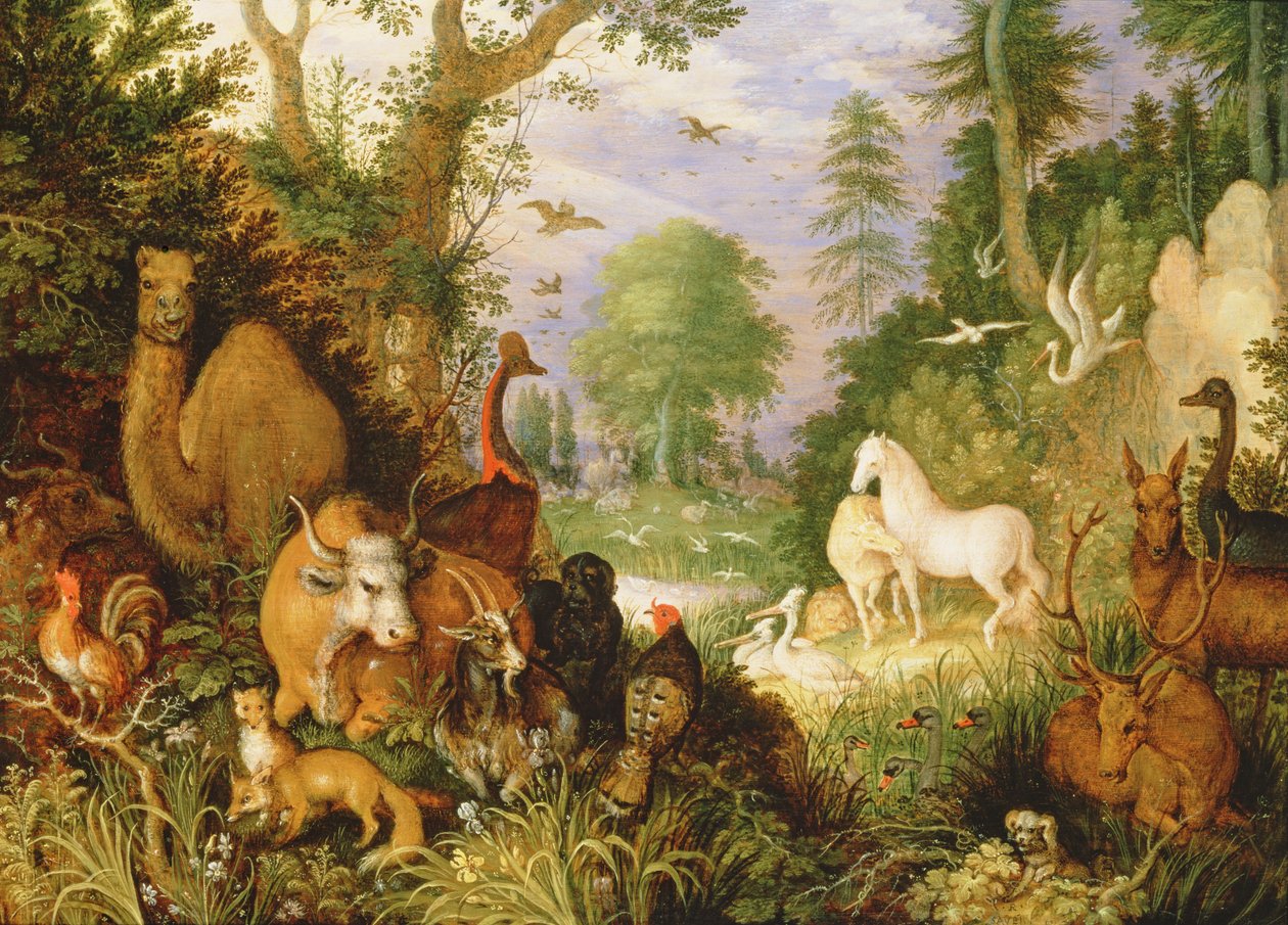 Hayvanları Büyüleyen Orpheus, c.1618 (panel) by Roelandt Jacobsz. Savery