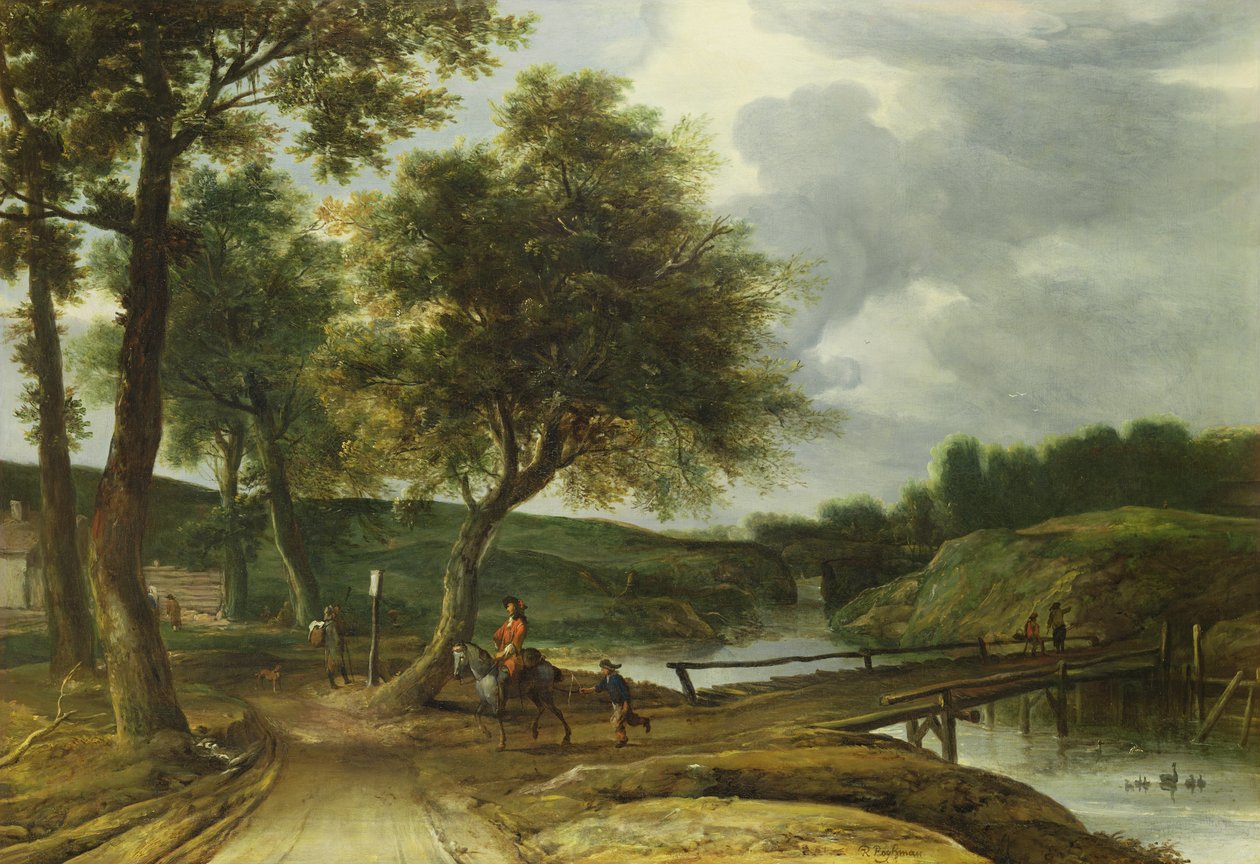 Ormanlık Bir Nehir Manzarası by Roelandt Roghman